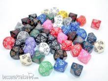 Chessex Würfel CHX29411 - Bag of 50 Assortment Loose Opaque Polyhedral Tens 10™ Dice