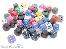 Chessex Würfel CHX29422 - Bag of 50 Assortment Loose Opaque 12mm d6 w/pips Dice