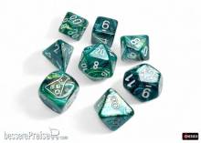Chessex CHX30072 - Lustrous® Polyhedral Neptune/grey 7-Die Set (with bonus die)