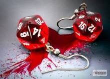 Chessex CHX54201 - Hook Earrings/Ohrringe Translucent Red Mini-Poly d20 Pair