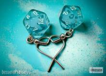 Chessex CHX54202 - Hook Earrings/Ohrringe Translucent Teal Mini-Poly d20 Pair