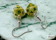 Chessex CHX54203 - Hook Earrings/Ohrringe Marble Green Mini-Poly d20 Pair