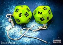 Chessex CHX54205 - Hook Earrings/Ohrringe Vortex® Bright Green Mini-Poly d20 Pair