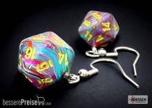 Chessex CHX54207 - Hook Earrings/Ohrringe Festive® Mosaic Mini-Poly d20 Pair