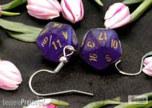 Chessex CHX54212 - Hook Earrings/Ohrringe Borealis® Royal Purple Mini-Poly d20 Pair