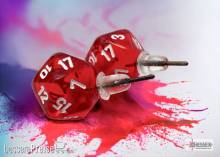 Chessex CHX54501 - Stud Earrings/Ohrstecker Translucent Red Mini-Poly d20 Pair