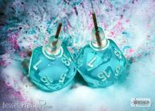 Chessex CHX54502 - Stud Earrings/Ohrstecker Translucent Teal Mini-Poly d20 Pair