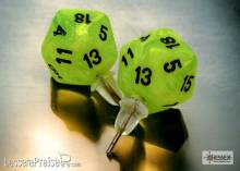 Chessex CHX54505 - Stud Earrings/Ohrstecker Vortex® Bright Green Mini-Poly d20 Pair