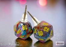 Chessex CHX54507 - Stud Earrings/Ohrstecker Festive® Mosaic Mini-Poly d20 Pair