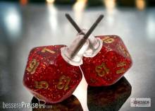 Chessex CHX54508 - Stud Earrings/Ohrstecker Glitter Ruby Mini-Poly d20 Pair