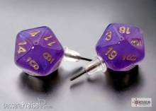 Chessex CHX54512 - Stud Earrings/Ohrstecker Borealis® Royal Purple Mini-Poly d20 Pair