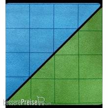 Chessex CHX96465 - Battlemat™ 1” Reversible Blue-Green Squares (23½” x 26” Playing Surface)