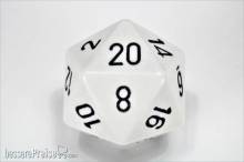 Chessex Würfel CHXXQ2001 - Opaque 34mm d20 White/black Dice