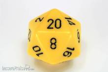 Chessex Würfel CHXXQ2002 - Opaque 34mm d20 Yellow/black Dice