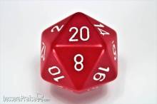 Chessex Würfel CHXXQ2004 - Opaque 34mm d20 Red/White Dice