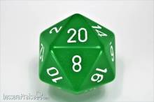 Chessex Würfel CHXXQ2005 - Opaque 34mm d20 Green/White Dice