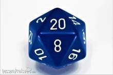 Chessex Würfel CHXXQ2006 - Opaque 34mm d20 Blue/White Dice