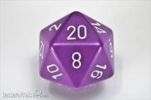 Chessex Würfel CHXXQ2007 - Opaque 34mm d20 Purple/white Dice