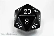 Chessex Würfel CHXXQ2008 - Opaque 34mm d20 Black/white Dice