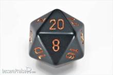 Chessex Würfel CHXXQ2020 - Opaque 34mm d20 Dark Grey w/copper Dice