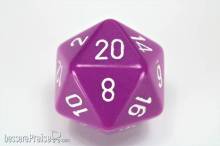 Chessex Würfel CHXXQ2027 - Opaque 34mm d20 Light Purple/white Dice