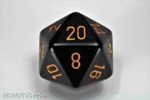 Chessex Würfel CHXXQ2028 - Opaque 34mm d20 Black/gold Dice