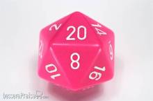 Chessex CHXXQ2044 - Opaque 34mm Pink/white d20