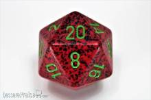 Chessex Würfel CHXXS2035 - Strawberry™ Speckled 34mm 20-Sided Dice