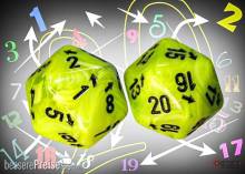Chessex CHXXVUD00 - Vortex Bright Green/black Countup&down d20