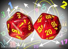Chessex CHXXVUD44 - Vortex Red/yellow Countup&down d20