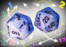 Chessex CHXXVUD56 - Vortex Ice Blue/black Countup&down d20