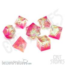 Glassstaff CSDCB12SPRNGRMCE - Spring Romance Sharp Edge Resin RPG Dice Set