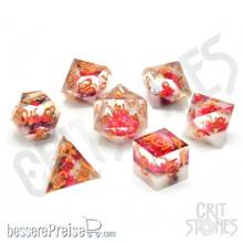 Glassstaff CSDCB14RSEBLM - Rose Bloom Sharp Edge Resin RPG Dice Set