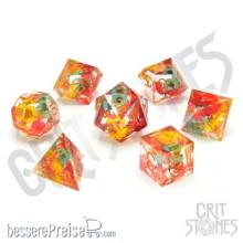 Glassstaff CSDCB15MDWBLM - Meadow Bloom Sharp Edge Resin RPG Dice Set