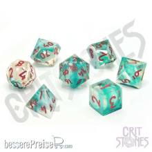 Glassstaff CSDCB19CERUCYC - Cerulean Cyclone Sharp Edge Resin RPG Dice Set