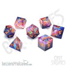Glassstaff CSDCB1GALACEMB - Galactic Ember Sharp Edge Resin RPG Dice Set