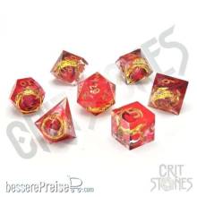 Glassstaff CSDCB20RNGPWRGLD - Rings of Power (Gold) Sharp Edge Resin RPG Dice Set