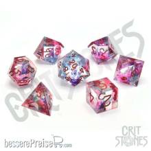 Glassstaff CSDCB9FLRSCNCE - Floralesence Sharp Edge Resin RPG Dice Set