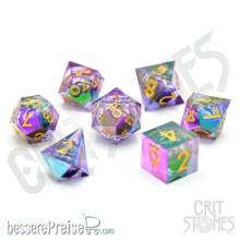 Glassstaff CSDCE13DRTCHIRIS - Eldritch Iris Electroplated Floating Eye RPG Dice Set