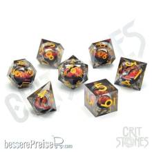 Glassstaff CSDCE6FIREGAZE - Fire Dragons Gaze Floating Eye RPG Dice Set