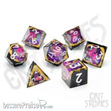 Glassstaff CSDCG1VIOLVEINGEO - Violet Vein Geode RPG Dice Set