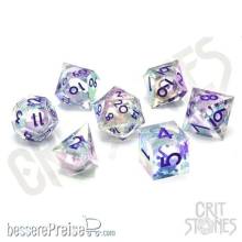 Glassstaff CSDCL32MRDNMSTQ - Meridian Mystique Electroplated Liquid Core RPG Dice Set