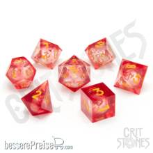 Glassstaff CSDCL36BLDSTNRLCS - Bloodstone Relics Liquid Core RPG Dice Set