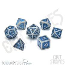 Glassstaff CSDCM15BLUDRGN - Blue Dragonhide Metal RPG Dice Set