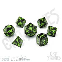 Glassstaff CSDCM62RVNGPSN - Raving Poison Metal RPG Dice Set