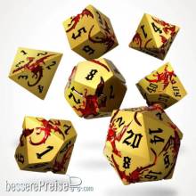 Glassstaff CSDCM93WRMGLD - Wyrmgold metal RPG dice set