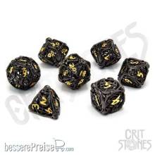 Glassstaff CSDCMH3SLRPRGLD - Soulreaper Gold Hollow Metal RPG Dice Set