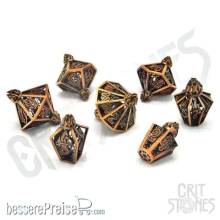 Glassstaff CSDCMH4ELIXRMBRSS - Elixerium Brass Hollow Metal RPG Dice Set