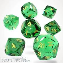 Glassstaff CSDCS27EMRLDDGGR - Emerald Dagger Glass RPG dice set