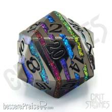 Glassstaff CSMDM2RNBWRFT - Rainbow Rift 33mm Metal D20